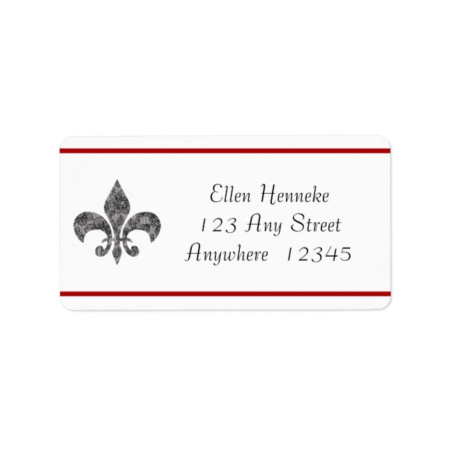 Etiqueta Black Lace 1 Fleur De Lis (Frente)