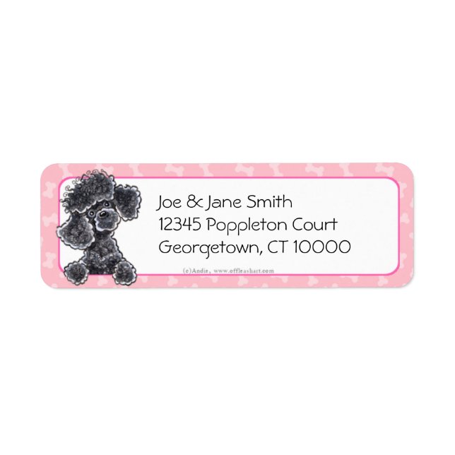 Etiqueta Black Poodle Little Bones Pink (Frente)
