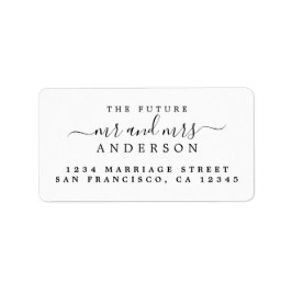 Etiqueta Black Script Future Mr Mrs Return Address Label