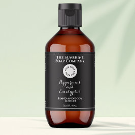 Etiqueta Black w curly text logo cosmetics bottle label