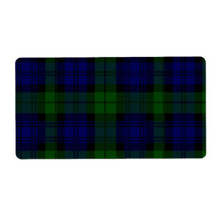 Etiqueta Black Watch Tartan Blue Green Plage