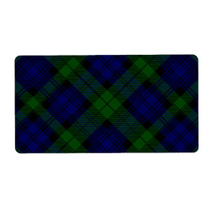 Etiqueta Black Watch Tartan Blue Green Plage
