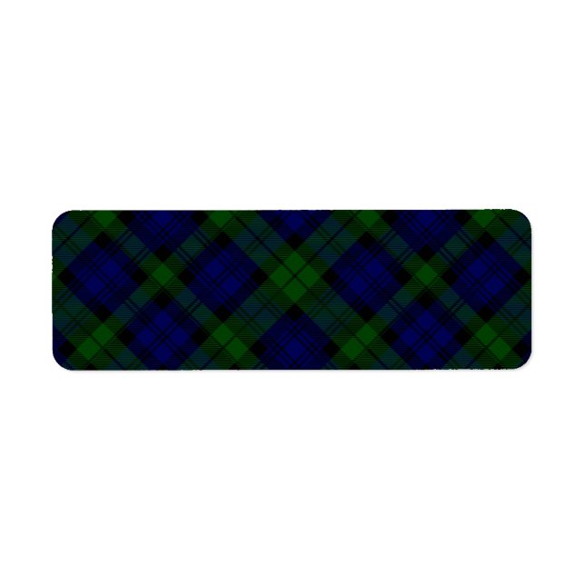 Etiqueta Black Watch Tartan Blue Green Plage (Frente)