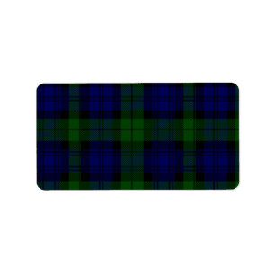 Etiqueta Black Watch Tartan Blue Green Plage