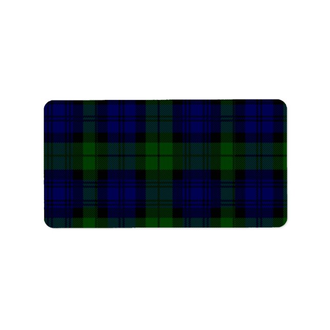Etiqueta Black Watch Tartan Blue Green Plage (Frente)