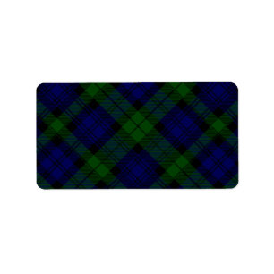 Etiqueta Black Watch Tartan Blue Green Plage