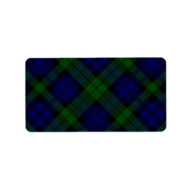 Etiqueta Black Watch Tartan Blue Green Plage (Frente)
