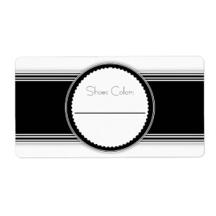 Etiqueta Black & White Elegant Shoe Box Labels