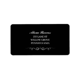 Etiqueta Black & White Elegant Wedding Return address