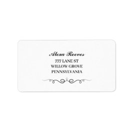 Etiqueta Black & White Elegant Wedding Return address