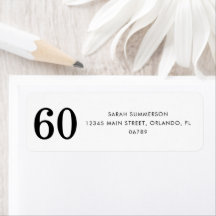 Black White Sixty 60th Birthday Party Address