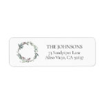 Etiqueta Black Winter Botanical Wreath Return Address Label<br><div class="desc">Introducing our beautiful Black Winter Botanical Wreath Return Address Label! This elegant label is perfect for adding a touch of winter charm to your letters and packages. The winter wreath design is elegant and inviting, with its lush greenery and red and green accents. The typography adds a touch of luxury,...</div>