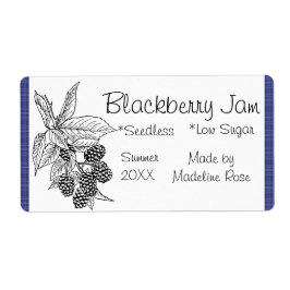 Etiqueta Blackberry Jam Jar Label (Personalizado)