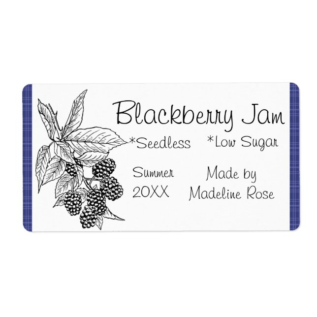 Etiqueta Blackberry Jam Jar Label (Personalizado) (Frente)