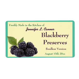 Etiqueta Blackberry Jam o Preserve Fruit Canning Jar