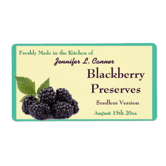 Etiqueta Blackberry Jam o Preserve Fruit Canning Jar