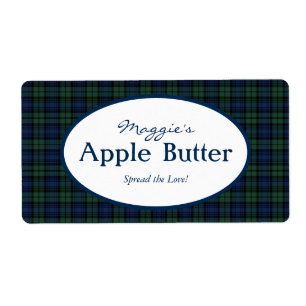 Etiqueta Blackwatch Tartan Plaid Jam Jar Labels