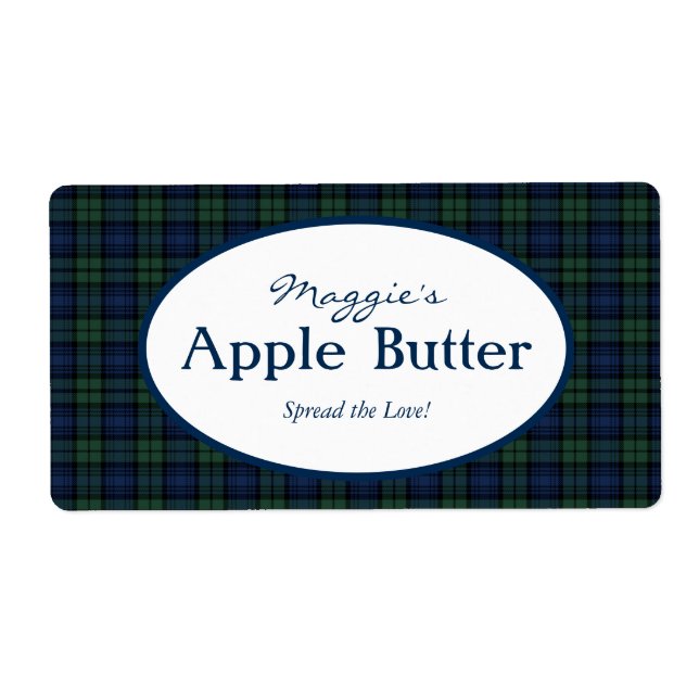Etiqueta Blackwatch Tartan Plaid Jam Jar Labels (Frente)
