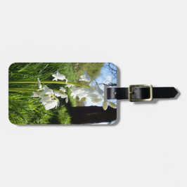 Etiqueta blanca del equipaje de los Bluebells