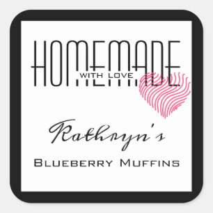 Etiqueta blanca personalizada "casera con amor"