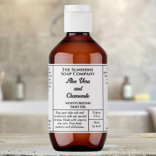 Etiqueta blanca simple para botella de cosméticos