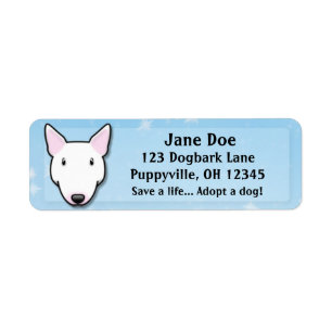 Etiqueta Blanco bull terrier de Kawaii