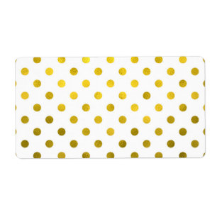 Etiqueta Blanco del lunar del falso Relieve metalizado