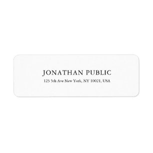 Etiqueta Blanco llano elegante moderno de moda de