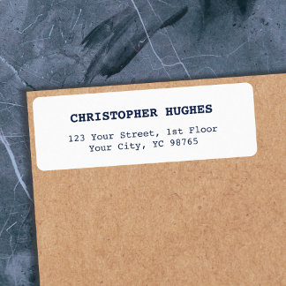 Etiqueta Blanco minimalista de tinta simple y elegante azul