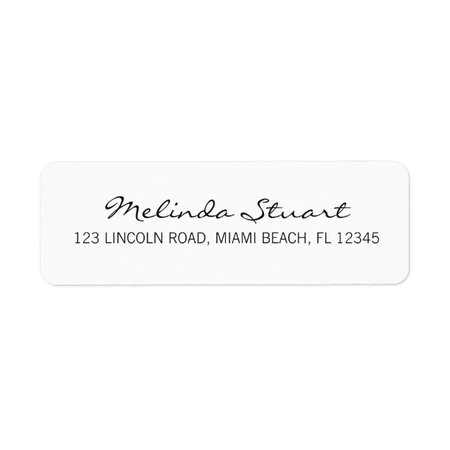 Etiqueta Blanco moderno y simple profesional (Frente)