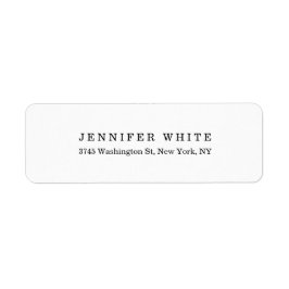 Etiqueta Blanco negro elegante clásico elegante Minimalista
