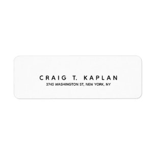 Etiqueta Blanco negro elegante elegante modernista Minimali