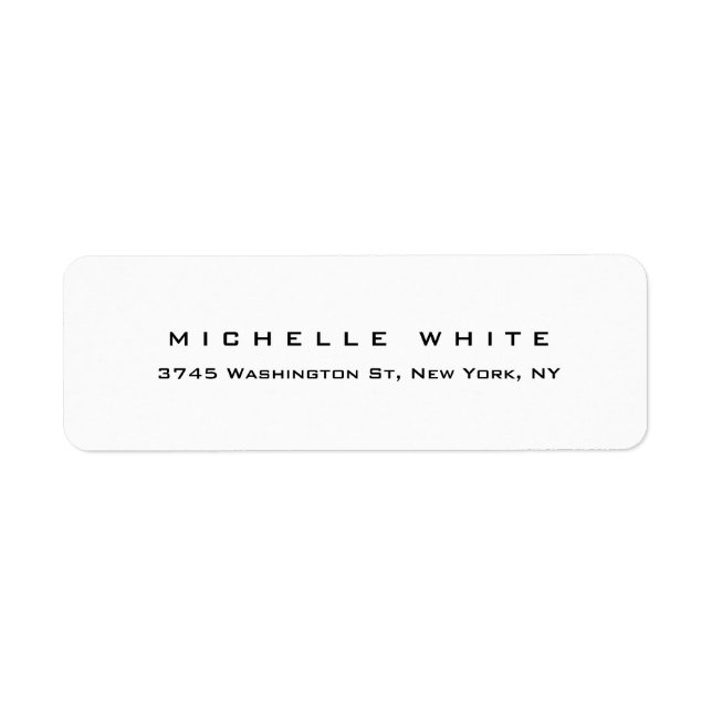 Etiqueta Blanco negro elegante elegante modernista Minimali (Frente)