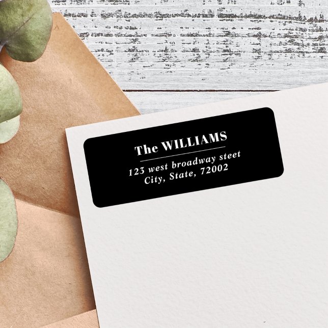 Etiqueta Blanco Negro Negrita Negrita Moderno Elegante nomb (Subido por el creador)