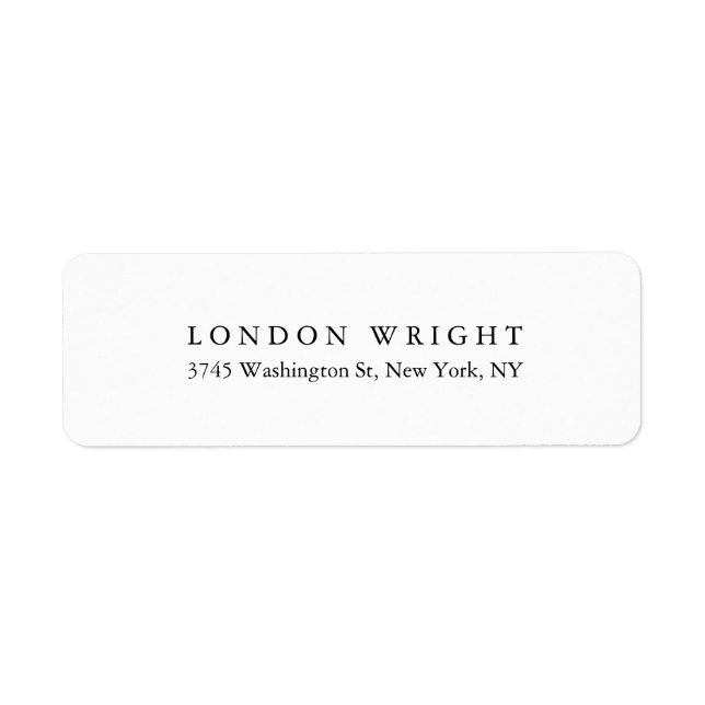 Etiqueta Blanco negro negro elegante clásico elegante (Frente)