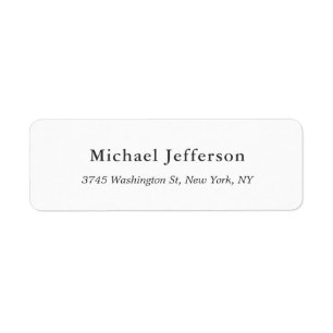 Etiqueta Blanco Negro Único Clásico Elegante Sencillo