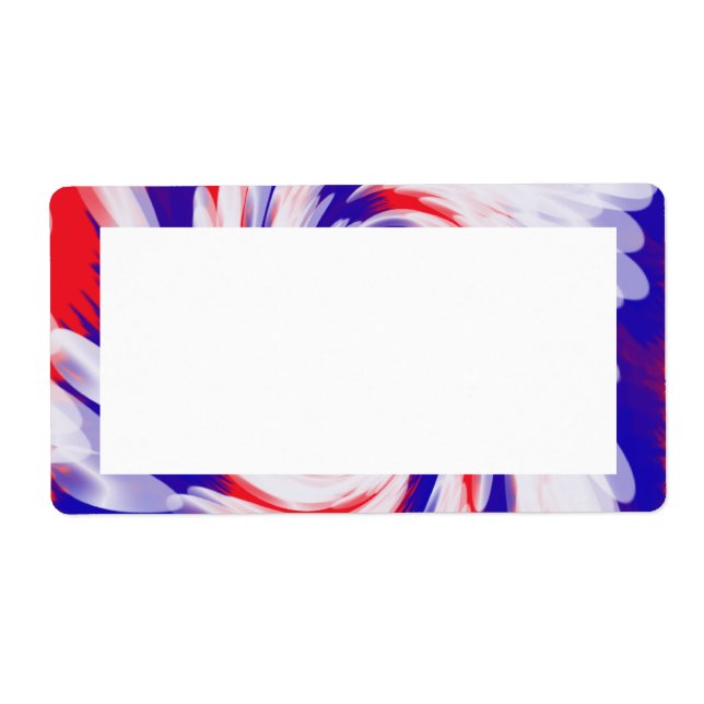 Etiqueta blanco rojo y azul (Frente)