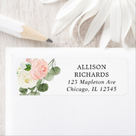 Etiqueta Blanco rosa y florido