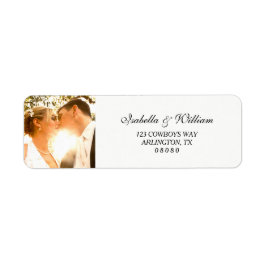 Etiqueta Blanco simple con tu Boda fotográfico