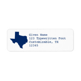 Etiqueta Blanco y Azul Texas