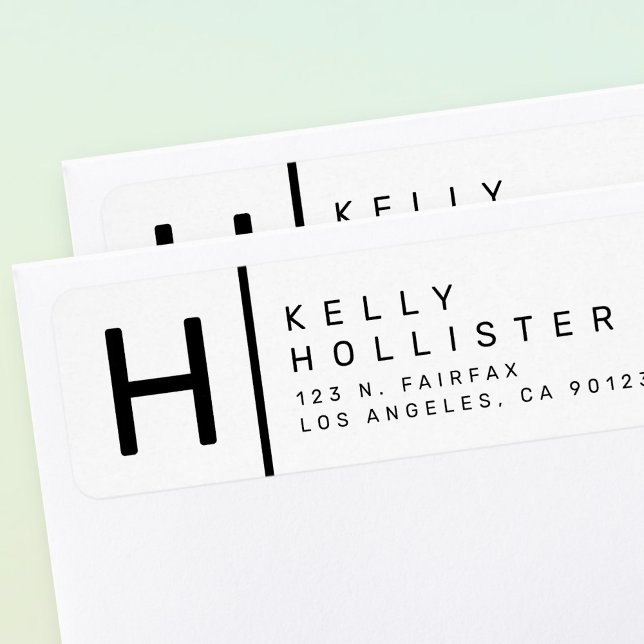 Etiqueta Blanco y negro| Dirección de devolución moderna (Subido por el creador)