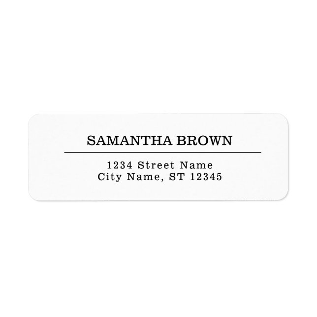 Etiqueta Blanco y negro rústico moderno (Frente)