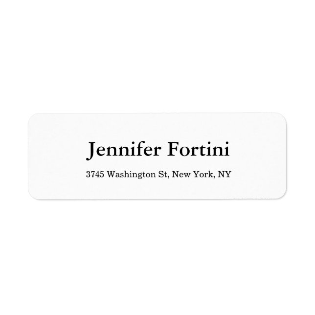 Etiqueta Blanco y negro sencillo y elegante (Frente)