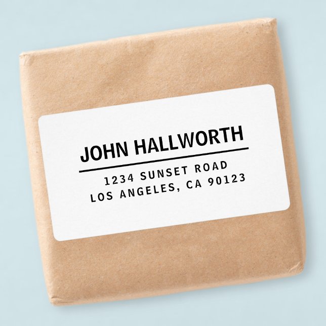 Etiqueta Blanco y negro simple y moderno (Subido por el creador)