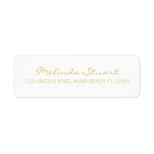 Etiqueta Blanco y oro simple profesional y moderno