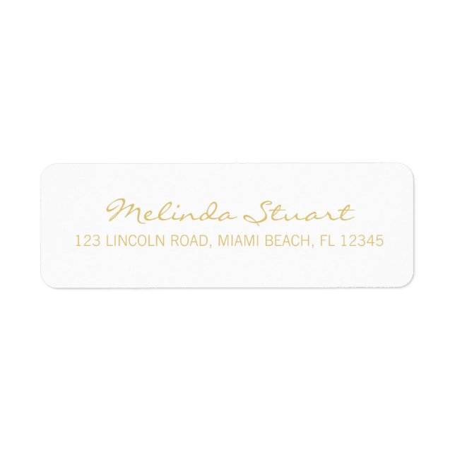 Etiqueta Blanco y oro simple profesional y moderno (Frente)