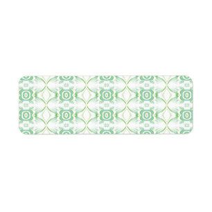 Etiqueta Blanco y pálido - modelo de flor verde