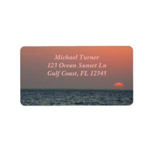 Etiqueta Blanda Coral Sunset Océano Pacífico Florida Golfo