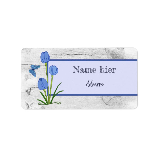 Etiqueta Blaublume Adressaufkleber (Frente)