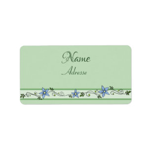 Etiqueta Blaue Ranke adressaufkleber